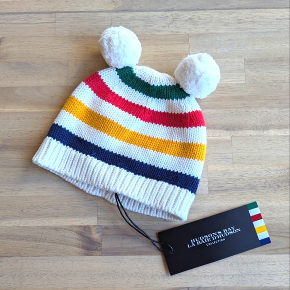 Hudson's Bay Other - Hudson's Bay Baby's Multistripe Wool-Blend Pom Toque NWT